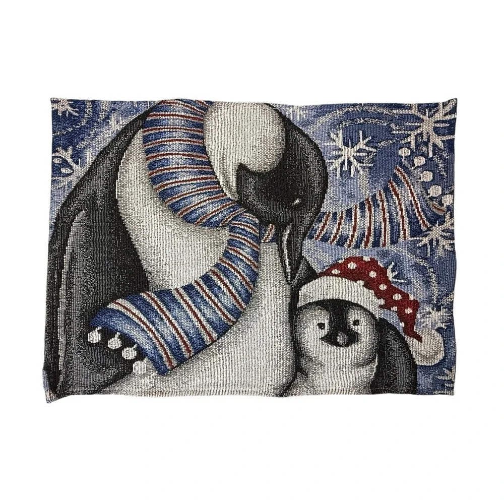 Penguins‎ Winter Blue Tapestry Placemats Set of 4 Christmas